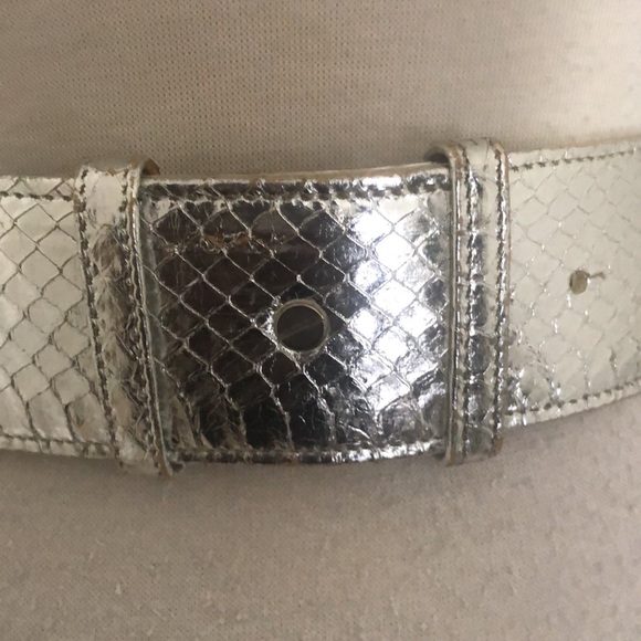 JR Comeco adjustable silver snakeskin belt. - Picture 4 of 12